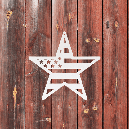 10134 - American Flag Star Patriotic Metal Sign