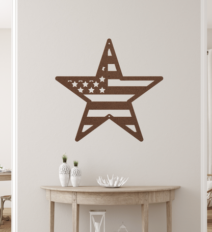 10134 - American Flag Star Patriotic Metal Sign