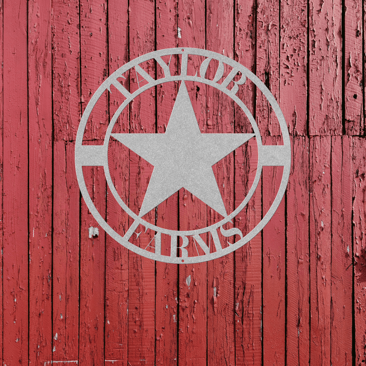 10003 - Star Personalized Family Name Farm Metal Sign