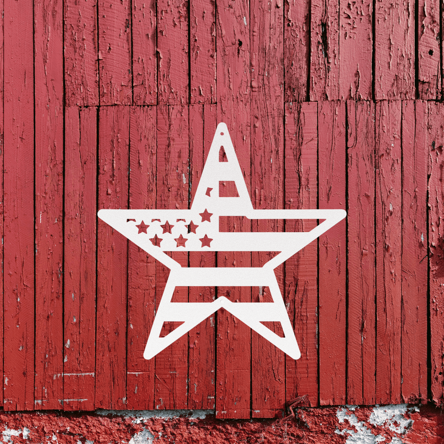 10134 - American Flag Star Patriotic Metal Sign