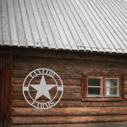 10003 - Star Personalized Family Name Farm Metal Sign