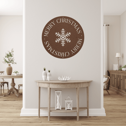 10091 - Merry Christmas Snowflake Circle Sign