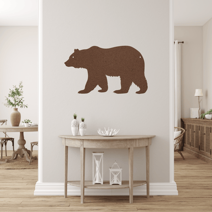 10072 - Rustic Bear Metal Wall Art