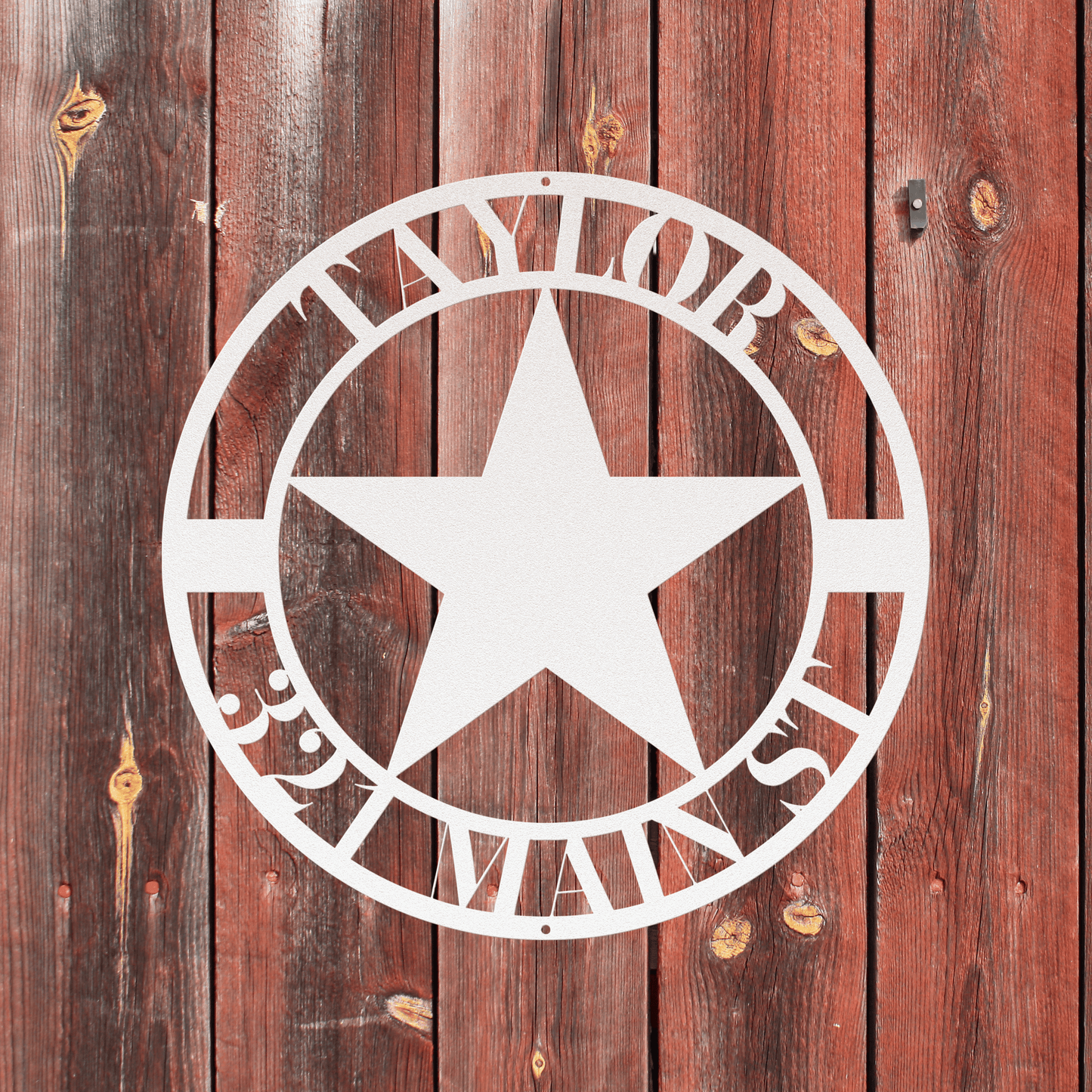 10005 - Star Personalized Address and Name Metal Sign