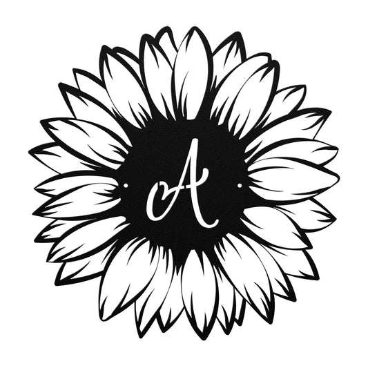 10017 - Sunflower Family Cursive Monogram Sign